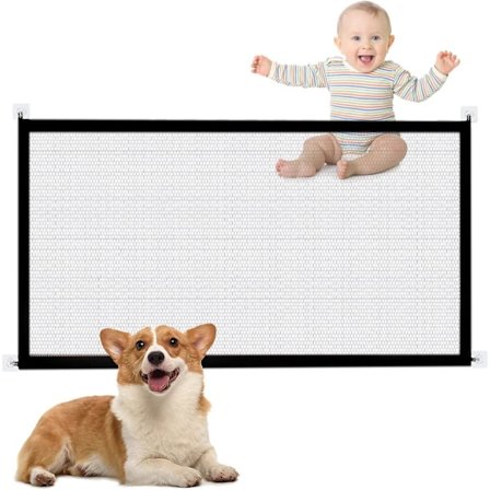 Pet hegn, hundedør sikkerhedsdør, hundeværn isolationsnet ved indgangen til indendørs og udendørs trapper (FMY)