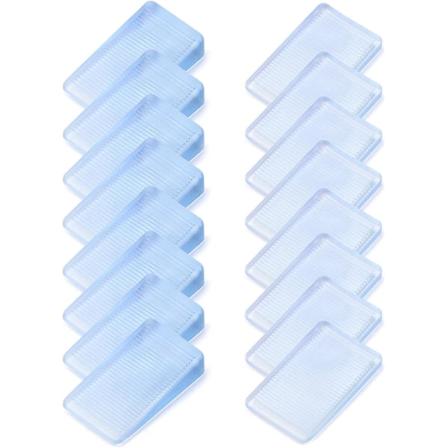 16 stk. møbelnivelleringskiler, gennemsigtige nivelleringskiler, skridsikre møbelkiler i 2 højder (5 mm, 10 mm)
