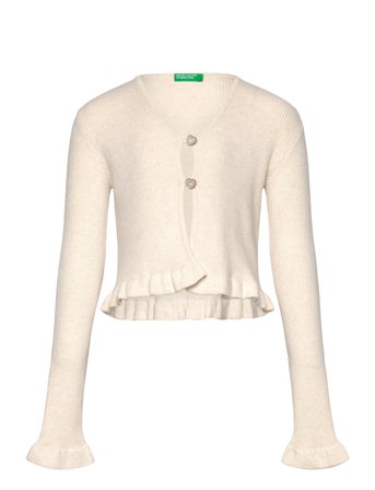 United Colors of Benetton L/S Cardigan - Cream - 140