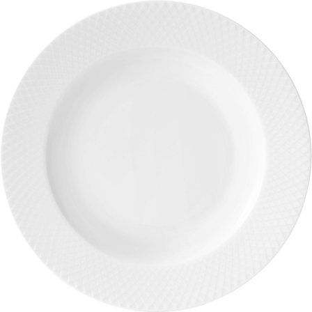 Lyngby porcelæn Rhombe dyb tallerken, 23 cm. - Hvid | KitchenOne