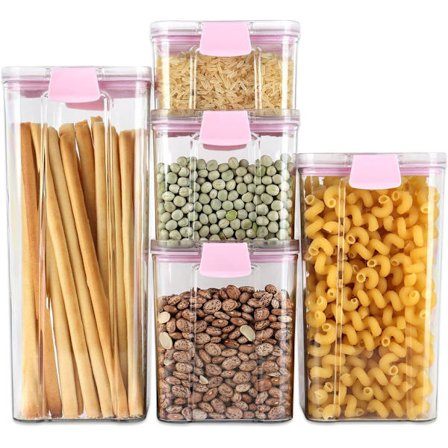 5-delat Set med Förvaringsburkar, BPA-fria, 5 Storlekar i 3 Färger, Valbara Kryddburkar