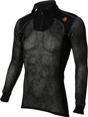 Aclima WoolNet Polo Shirt with Zip Man Jet Black