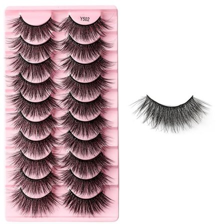 Nya fransar Mink Lösögonfransar Naturligt utseende Wispy lear lash Band Falska ögonfransar Fluffiga 3D urly Strip at Eye Fransar