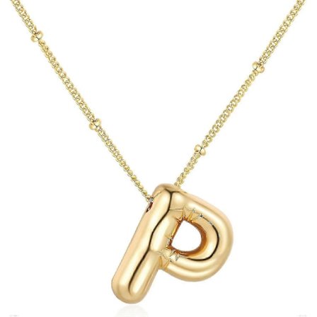 Bubble Letter Halskæde Ballon Initial Halskæde Til Kvinder Piger Fint Alfabet Vedhæng 14k Guldbelagt Puffet Navn Personlige Smykker Gave P_tfrf