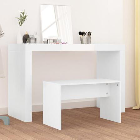 Vidaxl Sminkpall Vit 70x35x45 Cm Konstruerat Trä Vit