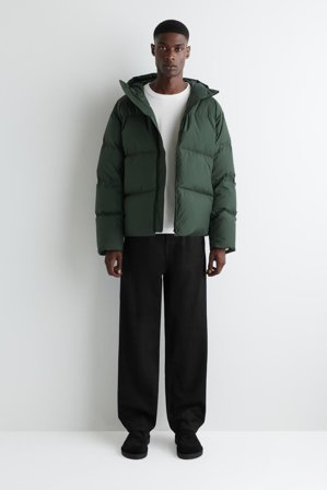 COS Männer Steppjacke Mit Kapuze in Grün