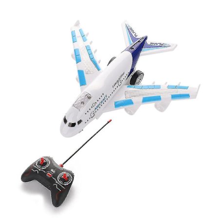 Fjernstyrte flyleker for barn med støt og gå-funksjon | Airbus Action Toy Plane med blinkende lys, ekte jetlyd med lys - Snngv