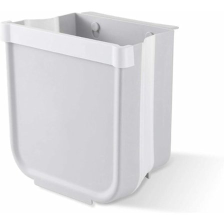 Fällbar soptunna för väggmontering, multifunktionell, vit, 5 l