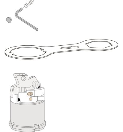 Gustavsberg GB41637267 01 Servicepaket för ettgreppsblandare, Badrum
