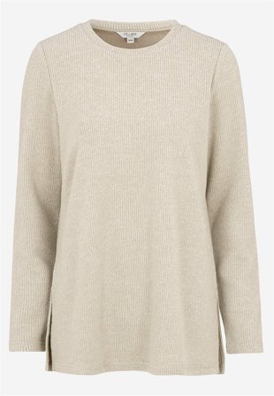 Cellbes of Sweden - Supermyk genser med splitt i lys beige / melert for damer i størrelse 34/36