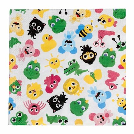 Pappersservett Bolibompa figurer 33x33cm 20-pack