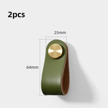 2st läderdörrhandtag Möbelhandtag GRÖN 1 1