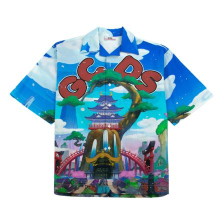 Gcds, One Piece Short Sleeve Shirt Niebieski, Mężczyzna, Rozmiar: M