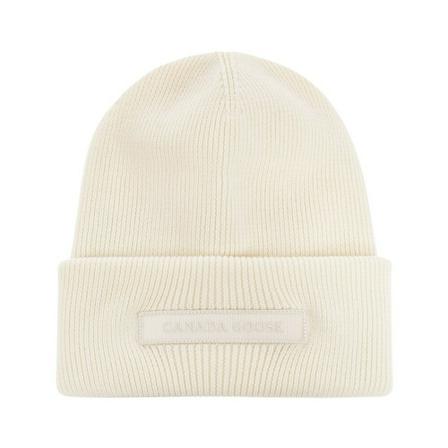 Canada Goose, Beanie with logo Beige, Dames, Maat:ONE Size,wol