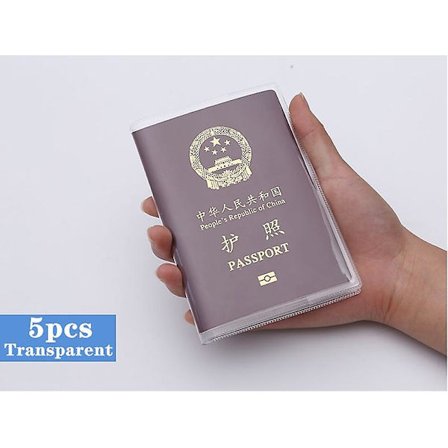 5 stk. Anden Udgave Vandafvisende Transparent Pas Holder Kort Holder Pvc Rejse Pas Cover Kreditkort Holder