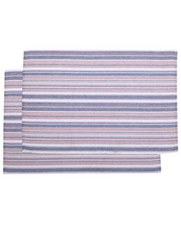Dækkeservietter Jonas med striber 2-pak Lyserød