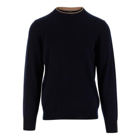 Peserico Round-neck Strik Blå, Herre Strik