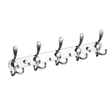 Vægmonteret Hanger Rustfrit Stativ Badekåbe Hat Tøj Kroge
