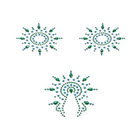 Vartalokoristeet - Pienet Lelut - Gloria - Turkoosi ja Vihreä - 300 kristallia - Uudelleenkäytettävät