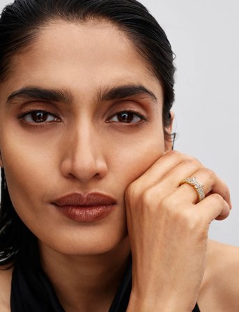 Pandora Butterfly 14K Gold-Plated Ring With Clear Cubic Zirconia - Gold - 54