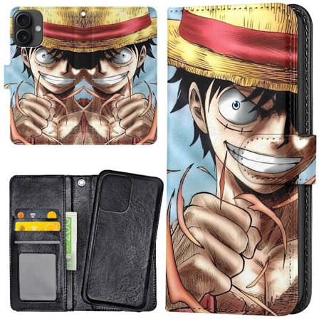 iPhone 16 Plus - Plånboksfodral/Skal Anime One Piece