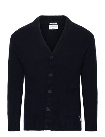 Lindbergh Lambswool Button Cardigan - Navy - M