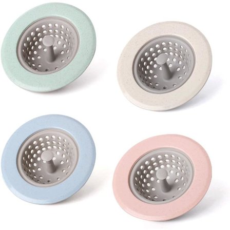 4 stk. silikon kjøkkenvask sil, stor bred kant 11,43 cm diameter