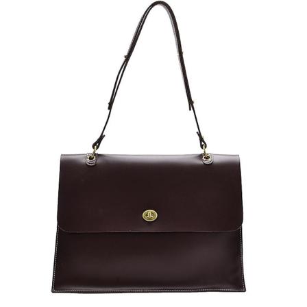 Damehåndveske Tote Bag, 15,6 tommers PU skinnveske Laptopvesker med justerbart håndtak, Lett stilig designer Stor svart håndvesker F Dark Brown