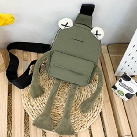 Persoonallisuus Tyttö Pieni Laukku Tide Sarjakuva Söpö Sammakko Casual Messenger Bag green