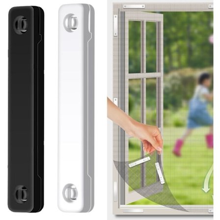 Magnet Myggnett Vindu, Magnet for Myggnett, Fast Myggnett Vindu, Ingen Boring Nødvendig, Svart+Hvit(12stk)