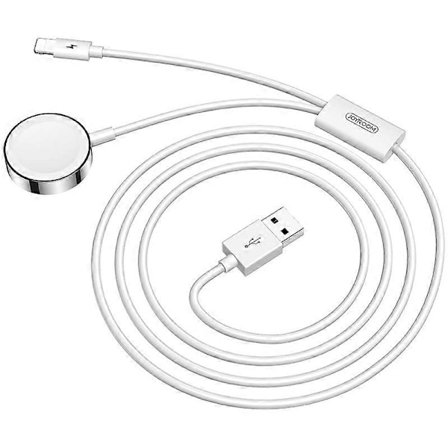 JOYROOM S-IW002 Ben Series 2 i 1 1.5m 3A Magnetisk Laddkabel för Apple Watch (Vit)