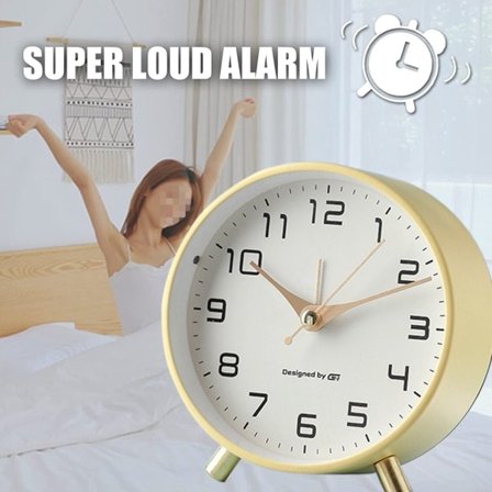 CDQ Lätt lyxväckarklocka, skrivebordsur i frostet metall for studenter