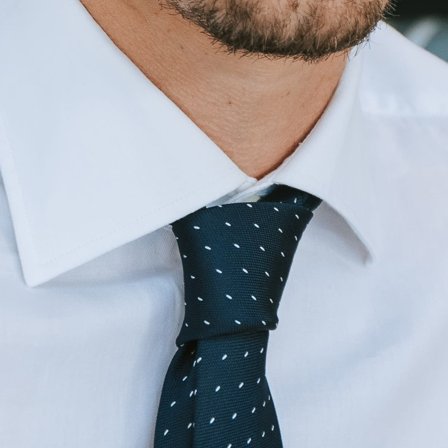 Navy & White Stitched Tie for Men - Skinny ties