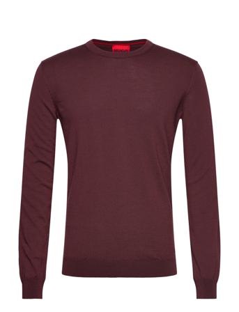 San Cedric-M1 Strikkegenser M. Rund Krage Burgundy HUGO