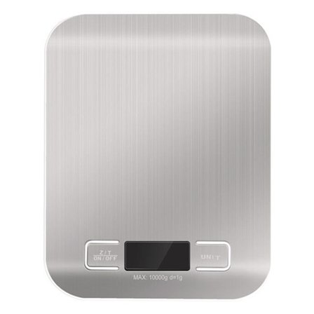 Køkken Elektronisk Vægt Metal Hvid LCD Skærm Vandafvisende Rustfrit Stål Madlavningsvægt til Bagning 10 kg 1 g