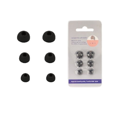 Ersättningsöronproppar för Anker Soundcore Liberty 4 Pro - 6 st, Svart Silikon, Förbättrad Komfort och Ljudisolering