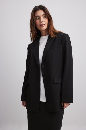 NA-KD Classic Oversized Tailored Blazer - Taillierter Blazer - Schwarz - EU 44