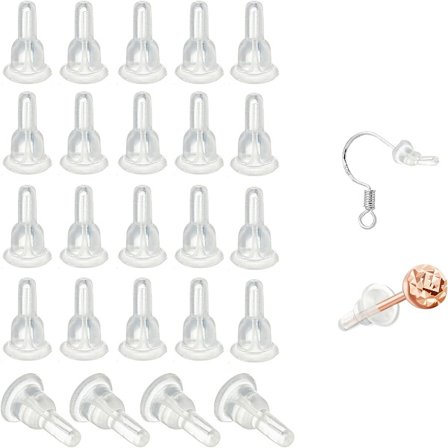 100st Örhänge Backs Back Örhängen Stoppars Clear Earring Backs