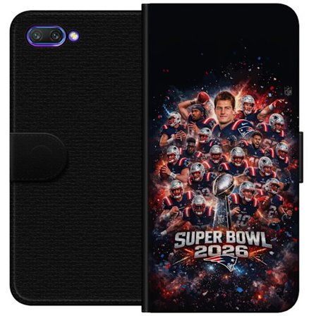 Kompatibelt Lommeboketui til Honor 10 Super Bowl 2026 plakat med New England Patriots og NFL-trofe i eksplosiv sportsdesign