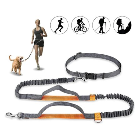 Hands-free-koiranhihna, säädettävä joustava juoksuhihna heijastavilla saumoilla koirille jopa 110 kg