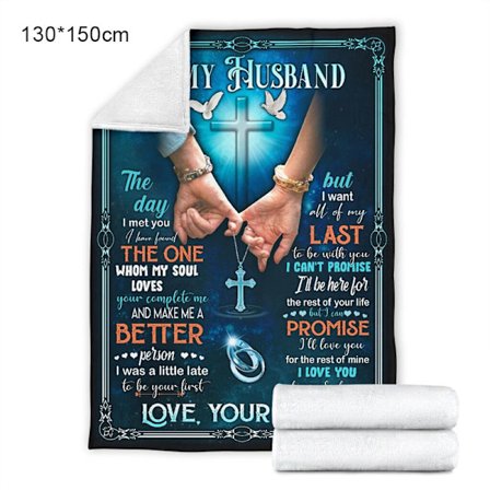 Premiumfilt till min man I Love You Fleece Love Flanell Täcke Mysig Mjuk Plysch Täcke Filt Present