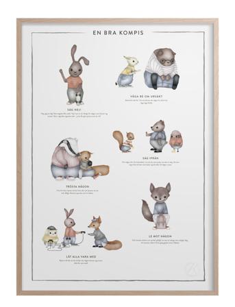 Be A Good Friend - På Engelska Home Kids Decor Posters & Frames Posters Friendship Posters Multi/mønstret Kunskapstavlan *Betinget Tilbud