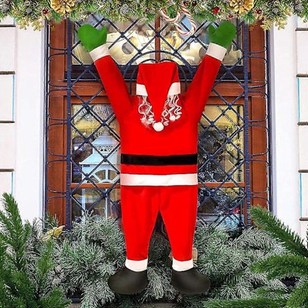 1,7 m Julemand hængende udendørs dekorationer Stor klatrende julemand til udendørs tagvindue altan tagrende dør væg gård indendørs hjem H