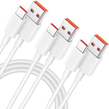 3x snabb 6A USB-C-kabel för Xiaomi 13 Ultra, Xiaomi 13T, 13T Pro, Xiaomi 13, 13 Pro, 13 Lite - Vit 1 meter