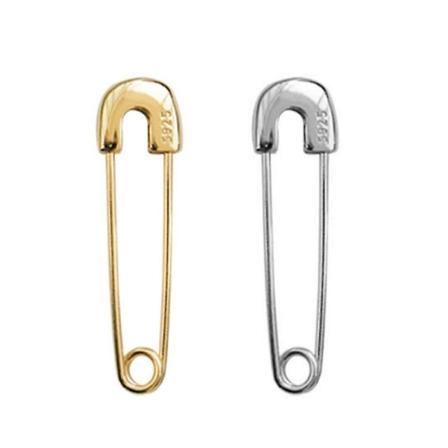 Mote ørestikker 1 par sikkerhetsnål øredobber øretråder studs smykker gaver 1 gold and 1 silver
