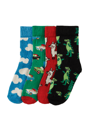 Happy Socks Kids 4-Pack Llama Gift Set Strumpor Unisex Röd 7-9Y