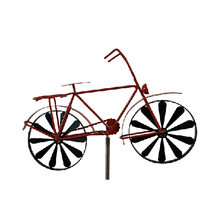Rautainen tuuliviiri, 130 cm korkea polkupyörän tuuliviiri, pyörätelinekoriste, ulkopuutarhakoriste patiolle