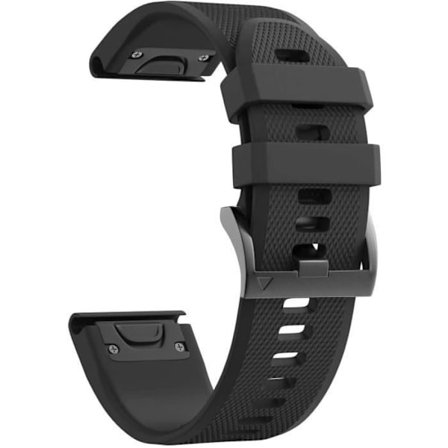 Armband för Garmin Fenix 5S - Garmin Fenix 5S Plus - Garmin Descent Mk2S - Svart Silikon 20mm QuickFit Phonillico