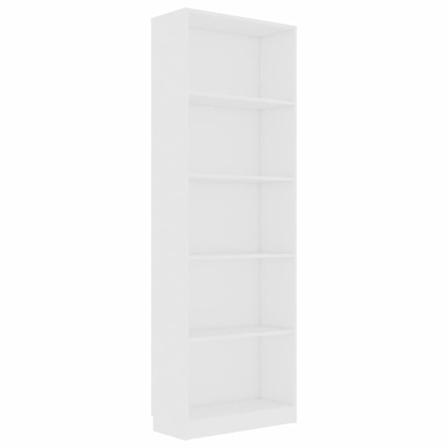Vidaxl Bokhylla 5 Hyllor Vit 60x24x175 Cm Konstruerat Trä Vit