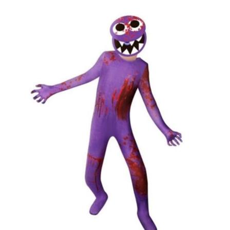 ROBLOX Rainbow Friends Jumpsuit Mask Cosplay Costume Outfits vihreä purple